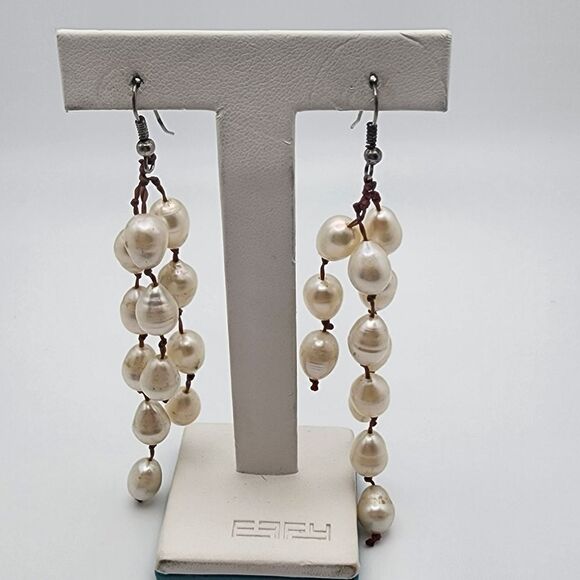 Genuine Freshwater Pearl Dangling Earrings - Picture 1 of 4